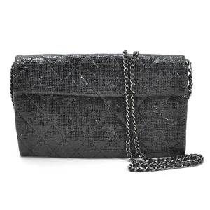 Chanel Christmas Chain Shoulder Bag Leather Black